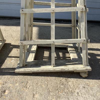 349 Pair of White Painted Wooden Trellis