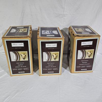 Three Allen & Roth Wall Sconces (B1-JS)