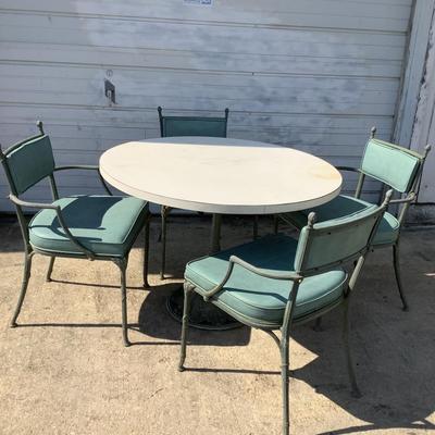1097 Vintage Hollywood Regency Formica Top Table and Chairs