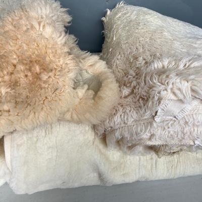 23- Wool mattress pads (2) & wool sheep skin