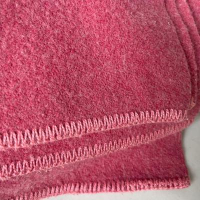 25- Two rose colored wool blankets