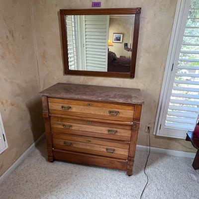 Eastlake Chest w/ marble top & mirror