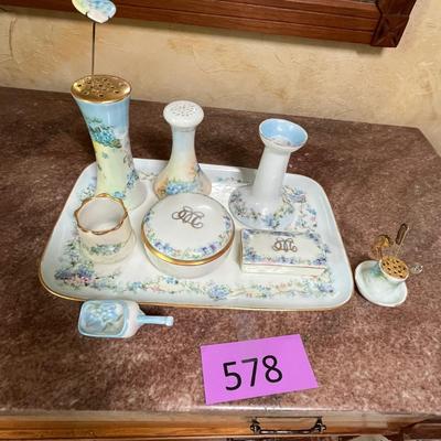 Antique ladies porcelain beauty set