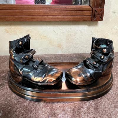 Bronzed baby shoes
