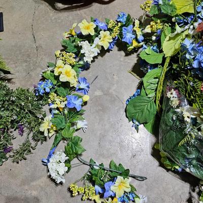 Mega Assortment of Artificial Spring Flowers & Garlands with Baskets (B1-JS)