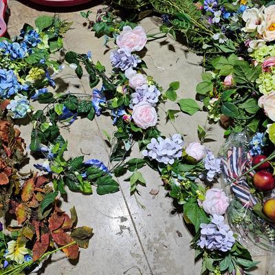 Mega Assortment of Artificial Spring Flowers & Garlands with Baskets (B1-JS)