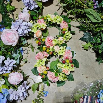Mega Assortment of Artificial Spring Flowers & Garlands with Baskets (B1-JS)