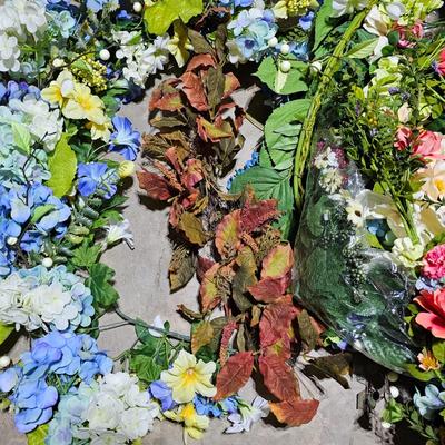 Mega Assortment of Artificial Spring Flowers & Garlands with Baskets (B1-JS)