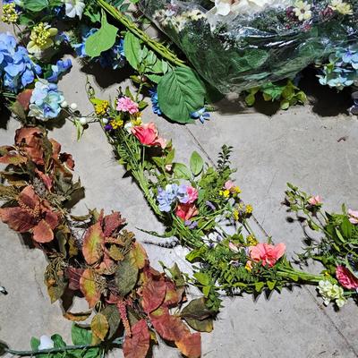 Mega Assortment of Artificial Spring Flowers & Garlands with Baskets (B1-JS)