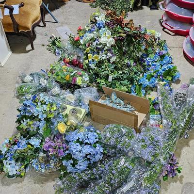 Mega Assortment of Artificial Spring Flowers & Garlands with Baskets (B1-JS)
