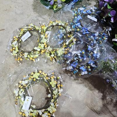 Mega Assortment of Artificial Spring Flowers & Garlands with Baskets (B1-JS)