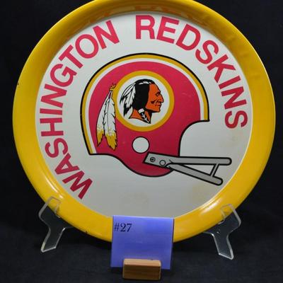 Vintage Washington Redskins Metal Serving Tray 14.25”