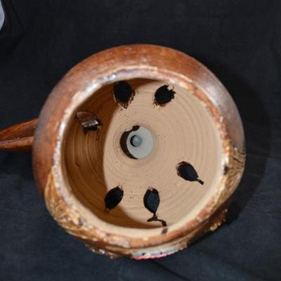 Vintage Hand Painted Ceramic Candle Holder 14.75”x8”x8”