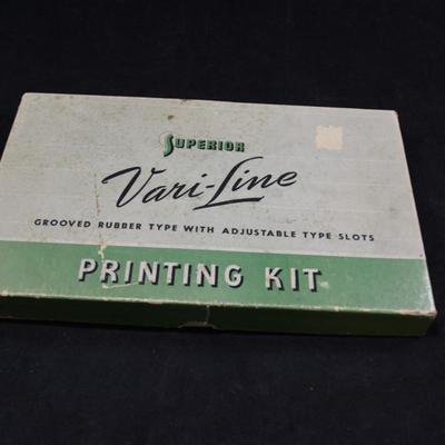 Vintage SUPERIOR Vari-Line Printing Kit, AS IS 11”x7”x1”