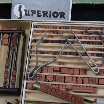 Vintage SUPERIOR Vari-Line Printing Kit, AS IS 11”x7”x1”