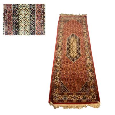 1103 Vintage Belgium Loomed Bidjar Style Wool Runner Rug 7'8" x 2'7"