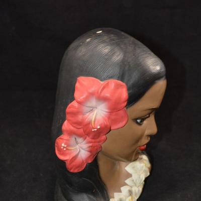 Vintage LEGO Plastic Hawaiian Lady Bust, Japan 9” Tall