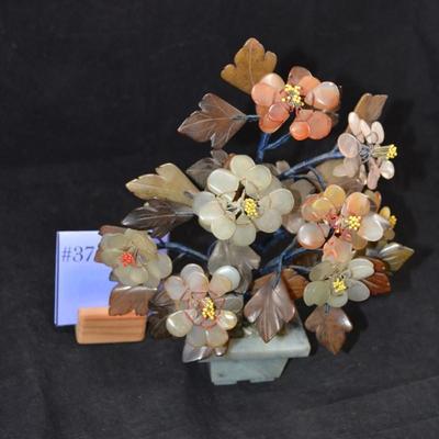 Asian Glass Stone Tree 10”x8”