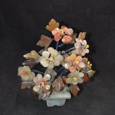 Asian Glass Stone Tree 10”x8”