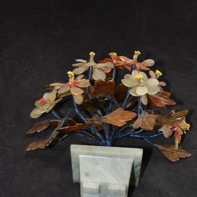 Asian Glass Stone Tree 10”x8”