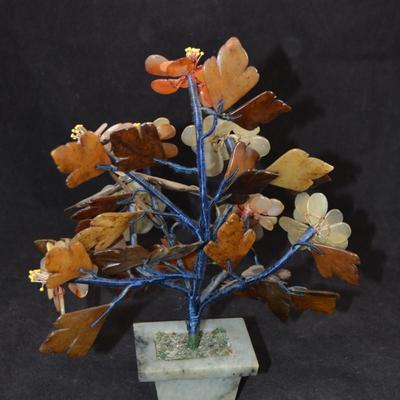 Asian Glass Stone Tree 10”x8”