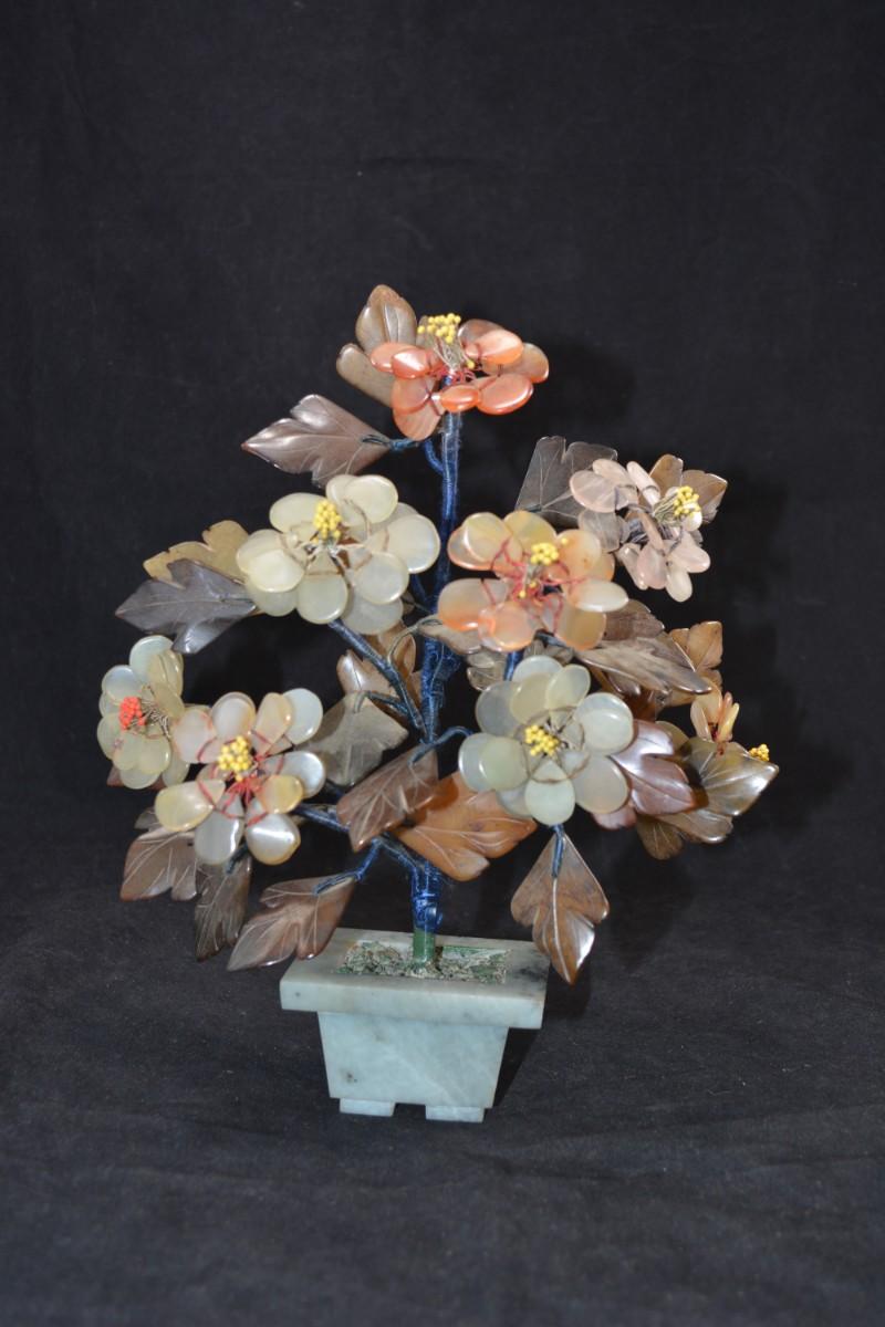 Asian Glass Stone Tree 10”x8”