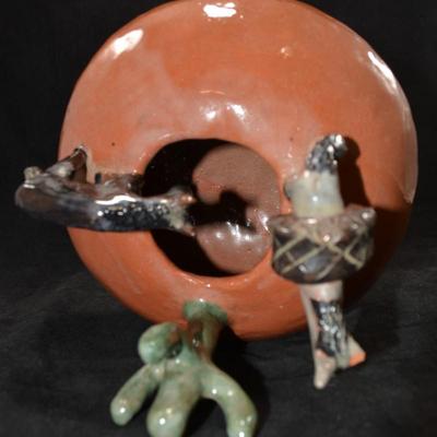 Original Ceramic ‘Watering Hole’ Southwestern Art Bowl 8”x8”x8”