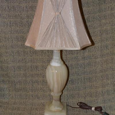 Beautiful MCM Onyx Table Lamp w/ 3 Way Switch 29.5” Tall