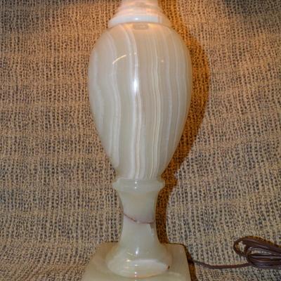 Beautiful MCM Onyx Table Lamp w/ 3 Way Switch 29.5” Tall