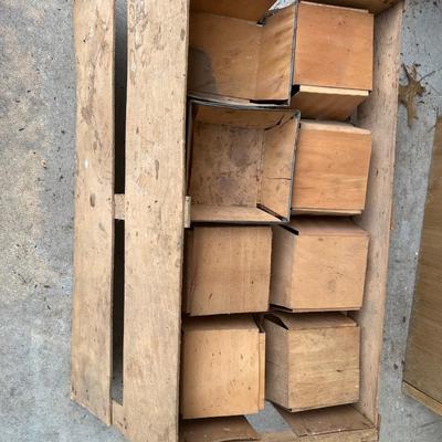 Crate of Wood and Metal Strawberry Fruit Vegetable Bins