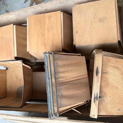 Crate of Wood and Metal Strawberry Fruit Vegetable Bins