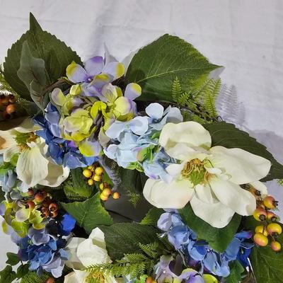 Assortment of Decorative Spring Foliage: Fiddle Leaf Fig, Hanging Basket, & More (B1-JS)