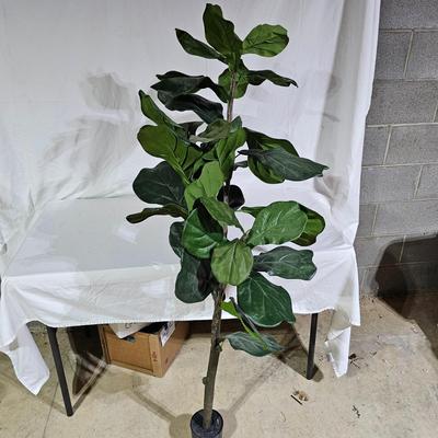 Assortment of Decorative Spring Foliage: Fiddle Leaf Fig, Hanging Basket, & More (B1-JS)