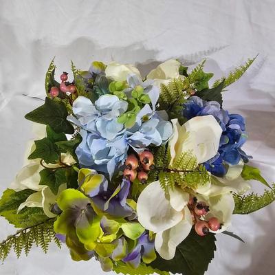 Assortment of Decorative Spring Foliage: Fiddle Leaf Fig, Hanging Basket, & More (B1-JS)