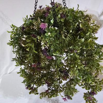 Assortment of Decorative Spring Foliage: Fiddle Leaf Fig, Hanging Basket, & More (B1-JS)