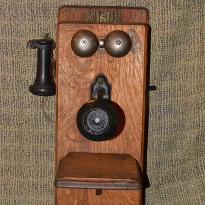 Very Vintage Stromberg Carlson Crank Telephone 21”x12”x9.75”