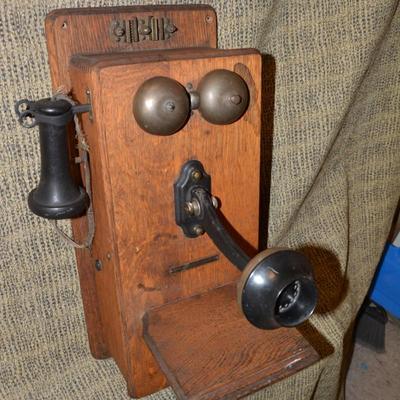 Very Vintage Stromberg Carlson Crank Telephone 21”x12”x9.75”