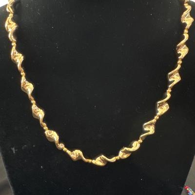 Talbots Gold toned twist metal necklace