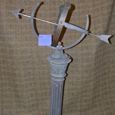 Well-Weathered Aluminum & Brass Armillary Sphere 39” Tall