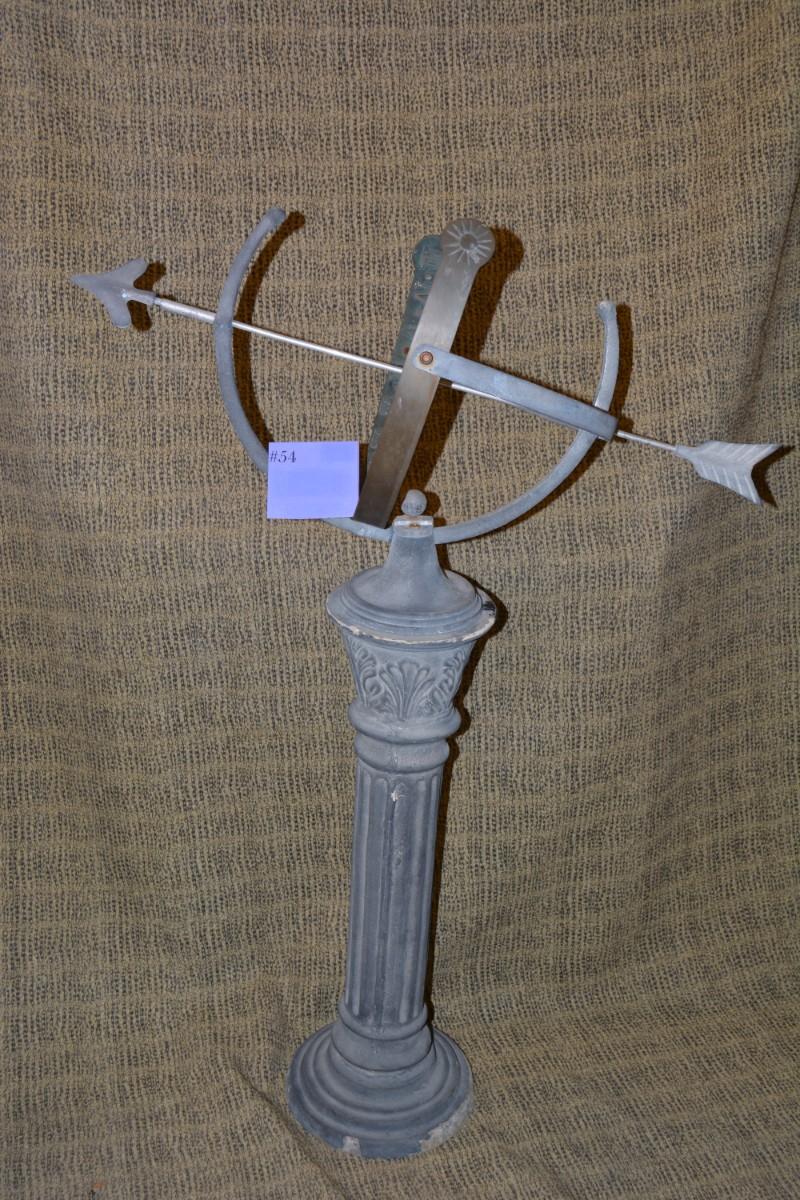 Well-Weathered Aluminum & Brass Armillary Sphere 39” Tall