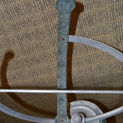 Well-Weathered Aluminum & Brass Armillary Sphere 39” Tall