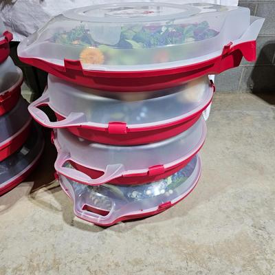 Collection of Spring Floral Wreaths w/ Sterilite Storage Containers (B1-JS)