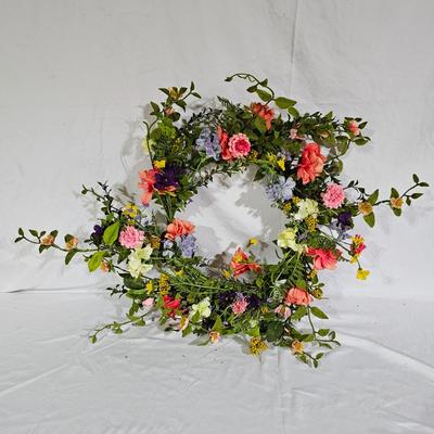 Collection of Spring Floral Wreaths w/ Sterilite Storage Containers (B1-JS)