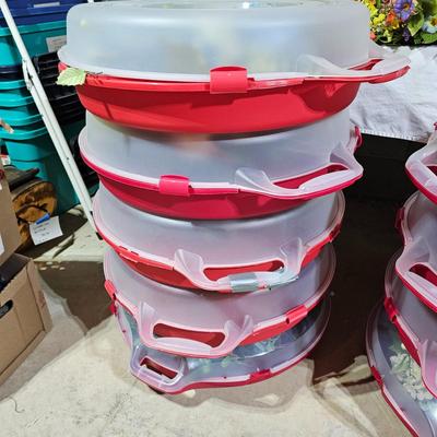 Collection of Spring Floral Wreaths w/ Sterilite Storage Containers (B1-JS)