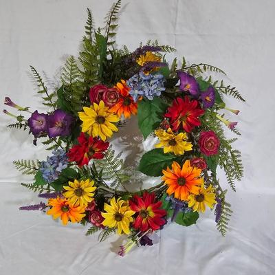 Collection of Spring Floral Wreaths w/ Sterilite Storage Containers (B1-JS)