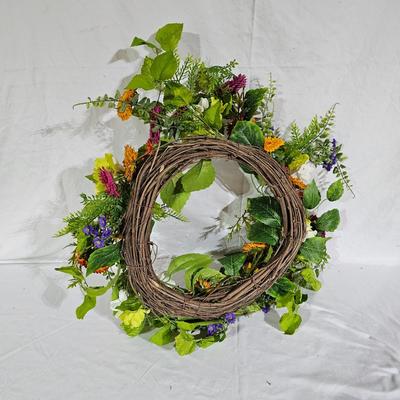 Collection of Spring Floral Wreaths w/ Sterilite Storage Containers (B1-JS)