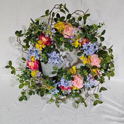 Collection of Spring Floral Wreaths w/ Sterilite Storage Containers (B1-JS)