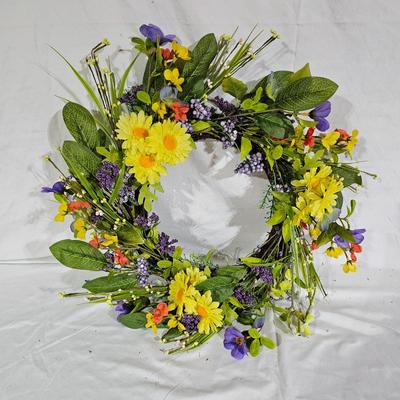 Collection of Spring Floral Wreaths w/ Sterilite Storage Containers (B1-JS)