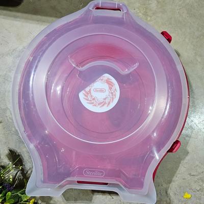 Collection of Spring Floral Wreaths w/ Sterilite Storage Containers (B1-JS)
