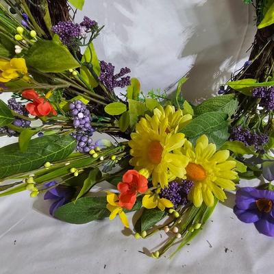 Collection of Spring Floral Wreaths w/ Sterilite Storage Containers (B1-JS)